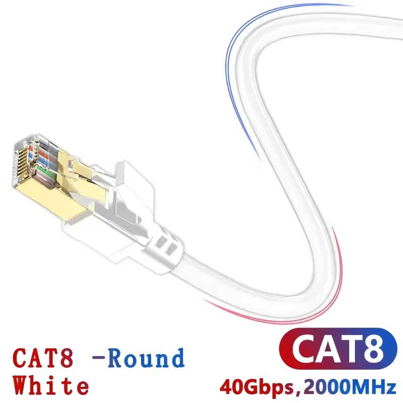 Premium High-Speed Cat8 Ethernet Cable – Shielded 40Gbps RJ45 Patch Cord