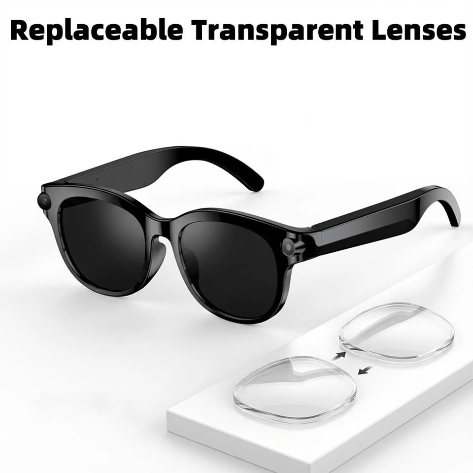 SENBONO Smart ChatGPT Realtime Vertaling Spraakassistent AI Beeldherkenning Wi-Fi-transmissie Unisex Bril_voghion.com