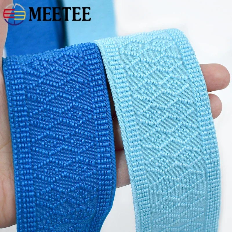 2Meters Meetee 50mm Soft Elastic Bands Colorful Pattern Rubber DIY Sewing Waistband Clothing Pants Handmade Crafts Accessories images - 6