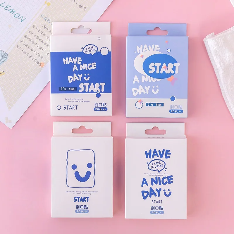 20pcs/box Baby Waterproof Band Aid Cartoon Skin Patch Adhesive Bandages Wound Dressing Plaster for Children Emergency Patches