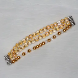 Elegant Beaded Bracelet for Smartwatch - Luxury Jewelry Band for Women (Gold)