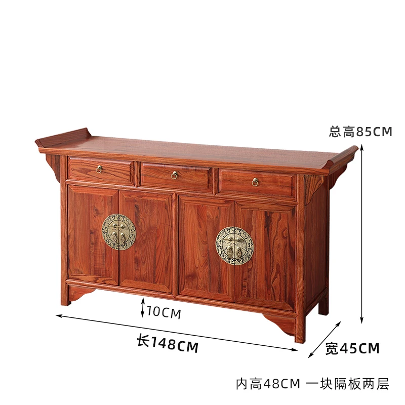新しい中国風のアンティーク無垢材のリビングルームの食器棚
