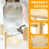 Drink Dispenser Stand Bamboo Rack Glass Jar Water Jug Holder Beverage Whiskey Decanter Stand Dispenser Base for Bar Office 4