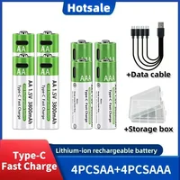 1.5V AA/AAA Rechargeable Batteries, AA/AAA Alkaline Batteries, 3800-3000mAh, for Flashlights, Toys, Clocks, MP3 Players 1