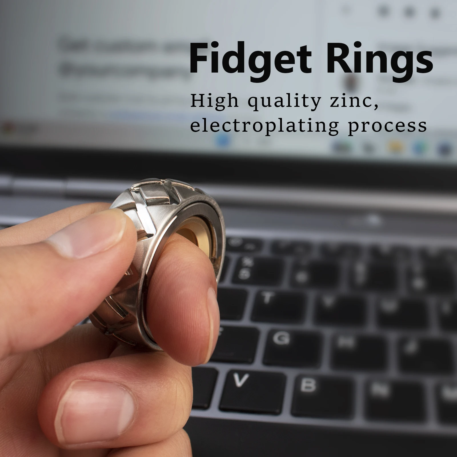 Metal Fidget Ring Fidget Toys Stress Relief Toy Magnetic slider Promotes Focus Clarity Portable Design Fidget Toy