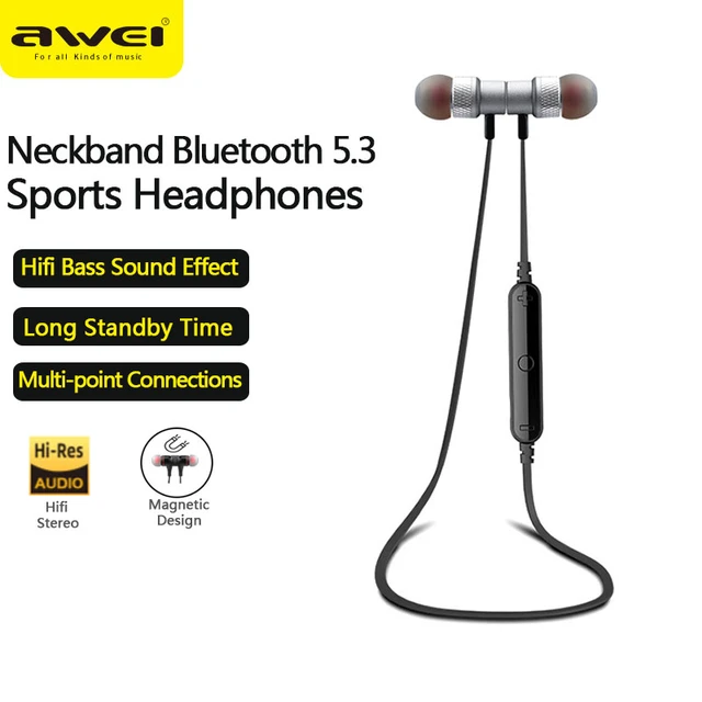 Auriculares Bluetooth inalámbrico Neckband Mic  Auriculares con banda para  el cuello Bluetooth inalámbrico-Audífonos y auriculares-Aliexpress