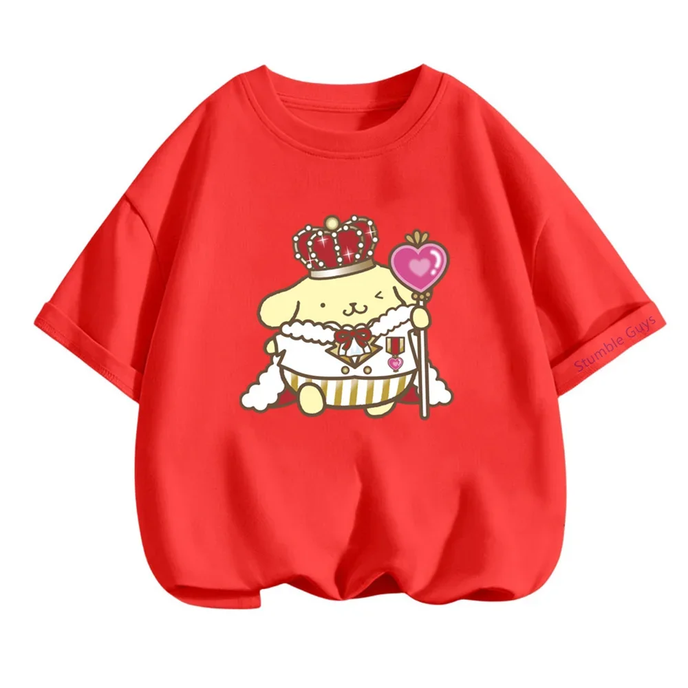 Pom Pom Purin Tshirt Kids Cartoon Casual Summer Girls Short-sleeved Girls T-shirt Men Clothes BoysTeen Clothing 6