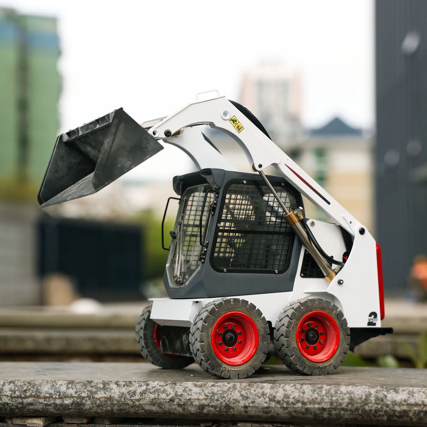 1/14 RC Loader Hydraulic Skid-Steer Loader SM450 Painted Assembled I6S Remote Control Wheeled Car Sound Light Servo Toy Model 6
