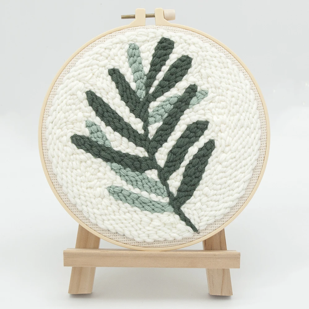 DIY Embroidery Kit Hoop Flower Plant Fruit Pattern Cross Stitch Punch Needle Set Hanging Picture With Embroidery Frame