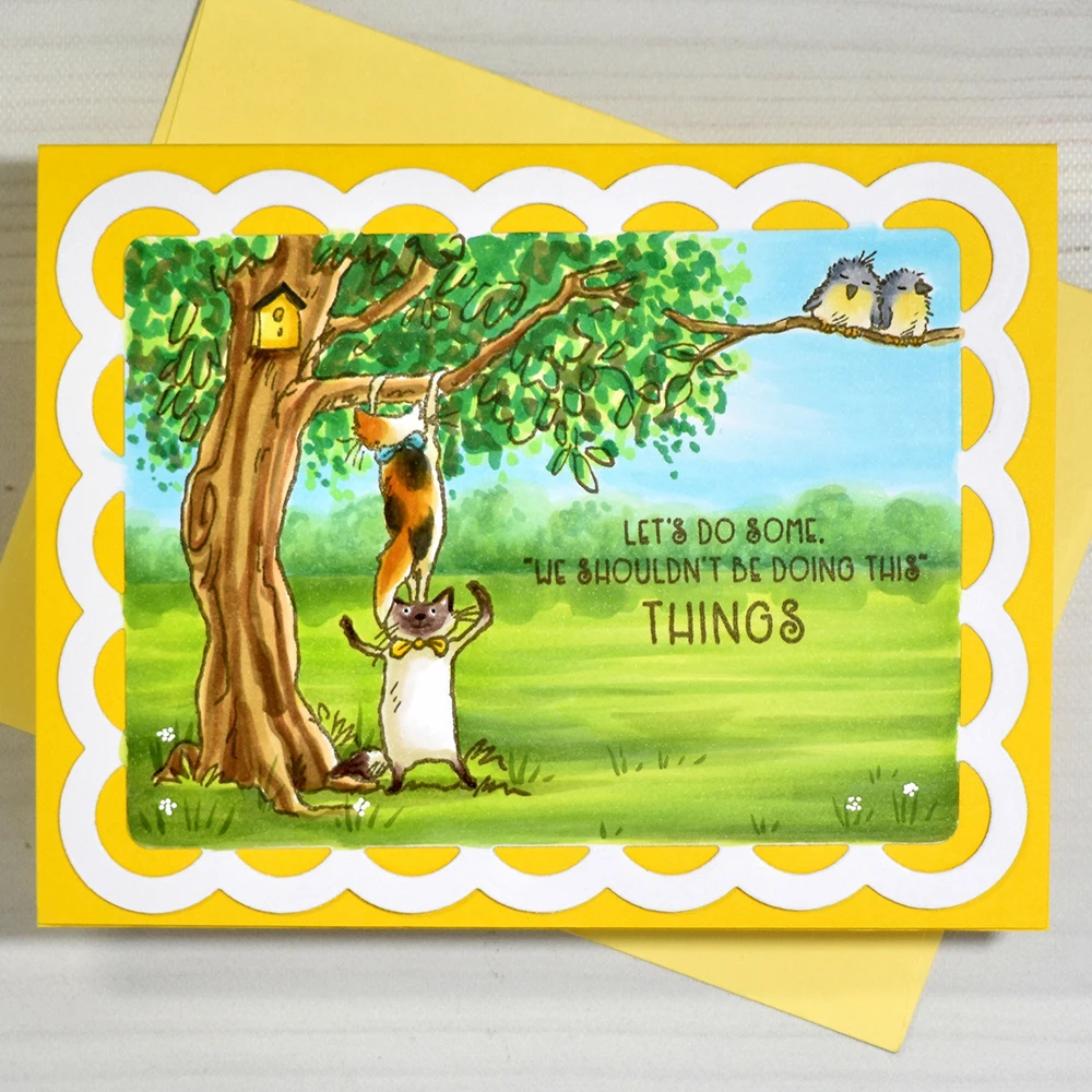 Cats Dog Clear Stamps Spoiled Cats Stay Pawsitive Tiny Birds Worm Silicone Stamps for DIY Scrapbooking Crafts Cards Making 33