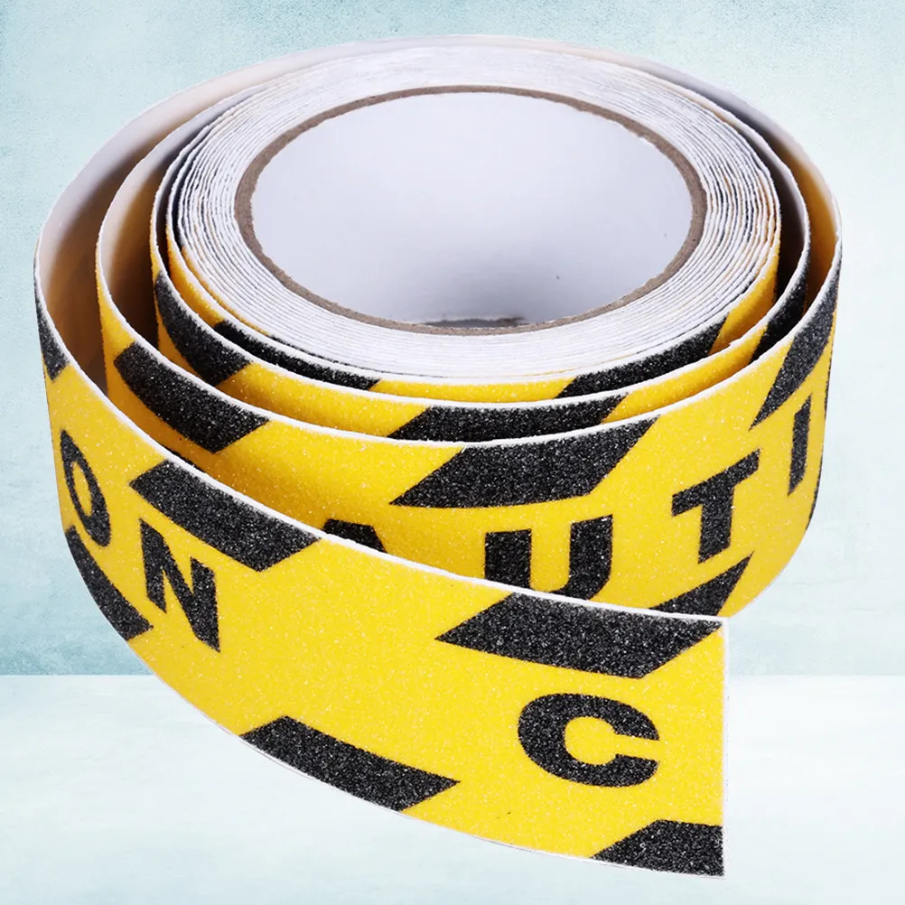 1세트 노란색 검정색 미끄럼 방지 안전 테이프 자체 접착식 내구성 미끄럼 방지 주의 사항 계단 및 보행로용 발걸음 테이프