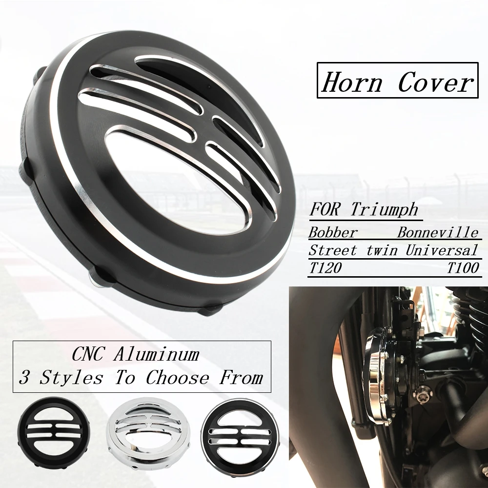 

FOR Triumph T120 T100 Street Twin Universal Motorcycle Horn Cover Trumpet Protection Decorative Aluminum Cover Bobber Bonnevill