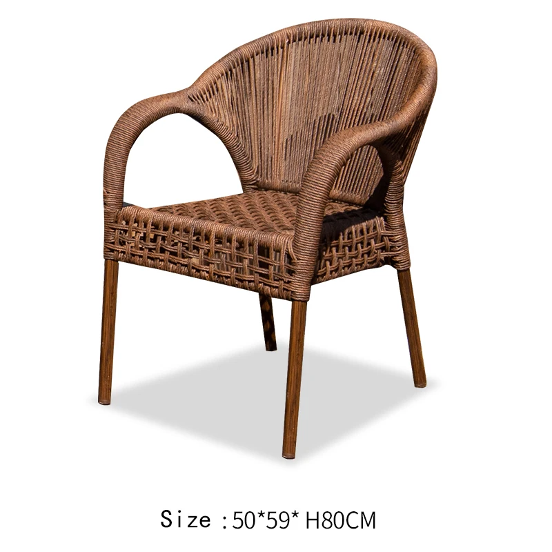 Top Selling 4Pcs a lot Nordic Simple Modern Rattan Chair for Dining and Living Room Furniture Outdoor Garden Chairs
