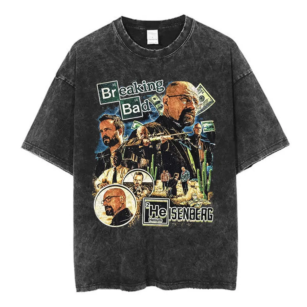 Breaking Bad Better Call Saul T Shirt y2k Washed Black Graphic Tee Mens Unisex