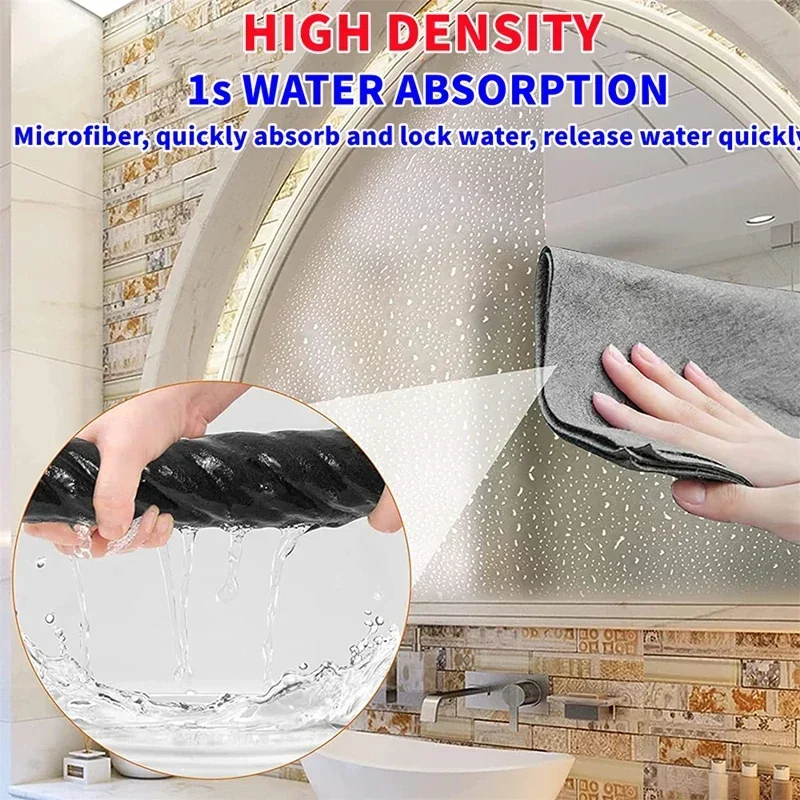 Thicker Magic Cleaning Cloth No Watermark rag Microfiber Window Glass Wiping Kitchen Towel Wash Reusable dried