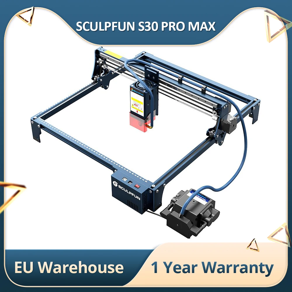 Ssculfun S30 Pro Max 20W Laser Engraver Cutter, Automatic Air-Assist, 0.08X0.1Mm Laser Focus Scheda Madre A 32 Bit, 410X400