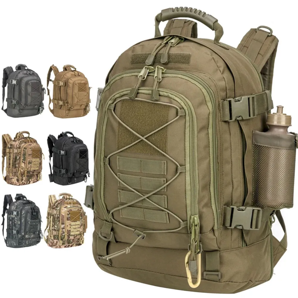 

55L Backpack Daypack Assault Pack Backpacks 600D Oxford Cloth Bug Out Bag For Outdoor Hiking Camping Travel Rucksack Trekking