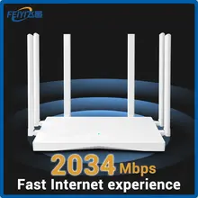 Feiyi R216G AC2100 Router Dual-Band Gigabit 2.4G 5.0Ghz 2034Mbps Wireless Router Wifi Repeater & 6 high Gain Antennes Breder