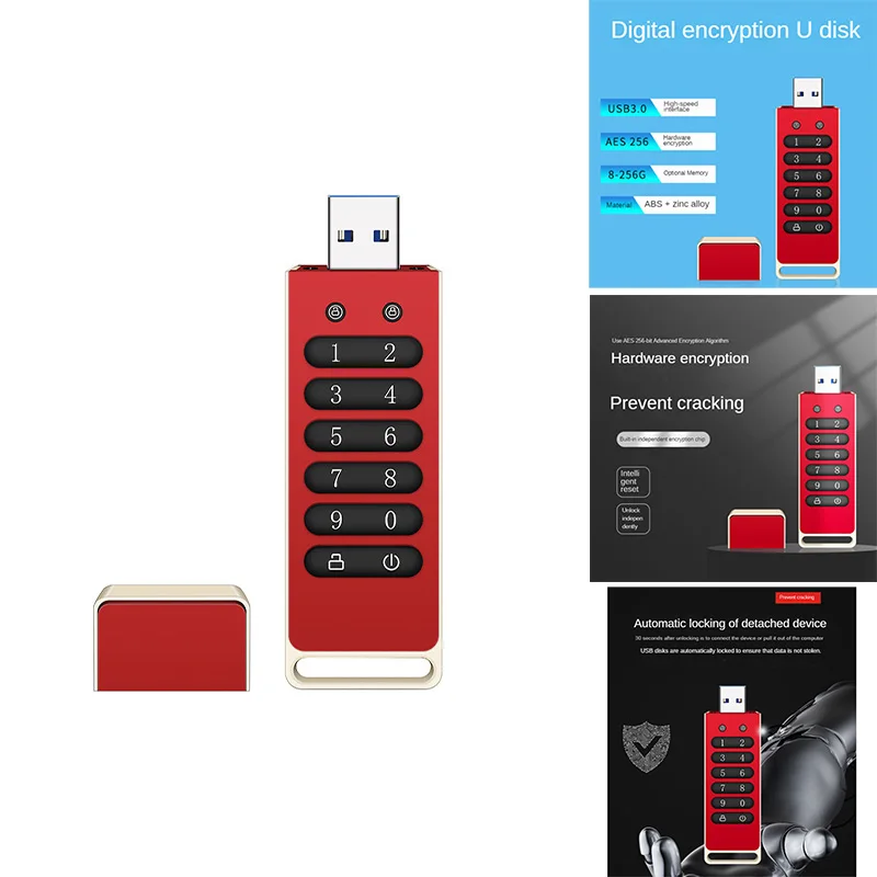 

1 шт., зашифрованный USB-накопитель с клавиатурой, 3,0 Гб