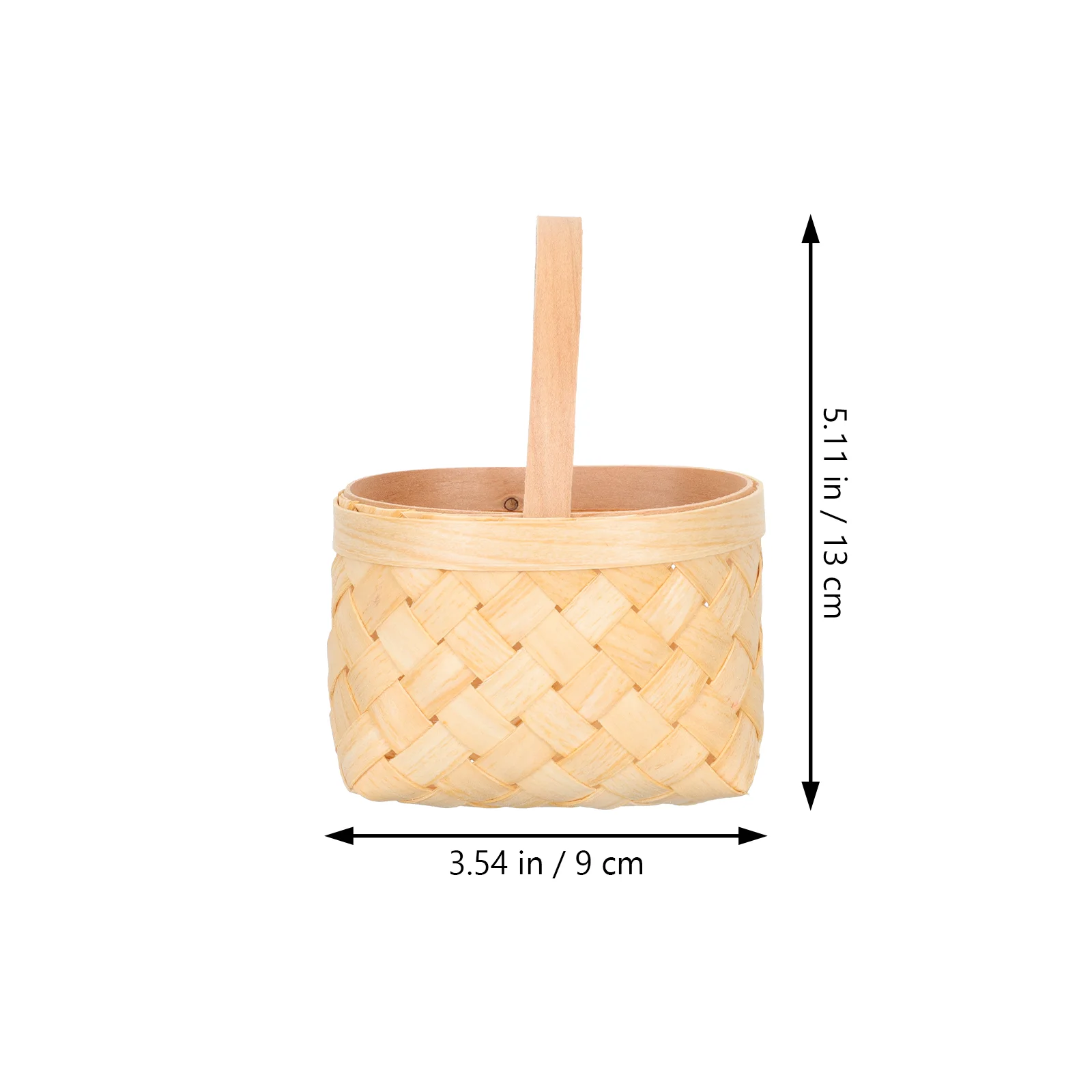 4 Pcs Mini Woven Baskets Handheld Wood Chip Gift Hamper Small Storage Decorative Candy Flower Snack Basket Terrace Garden 4