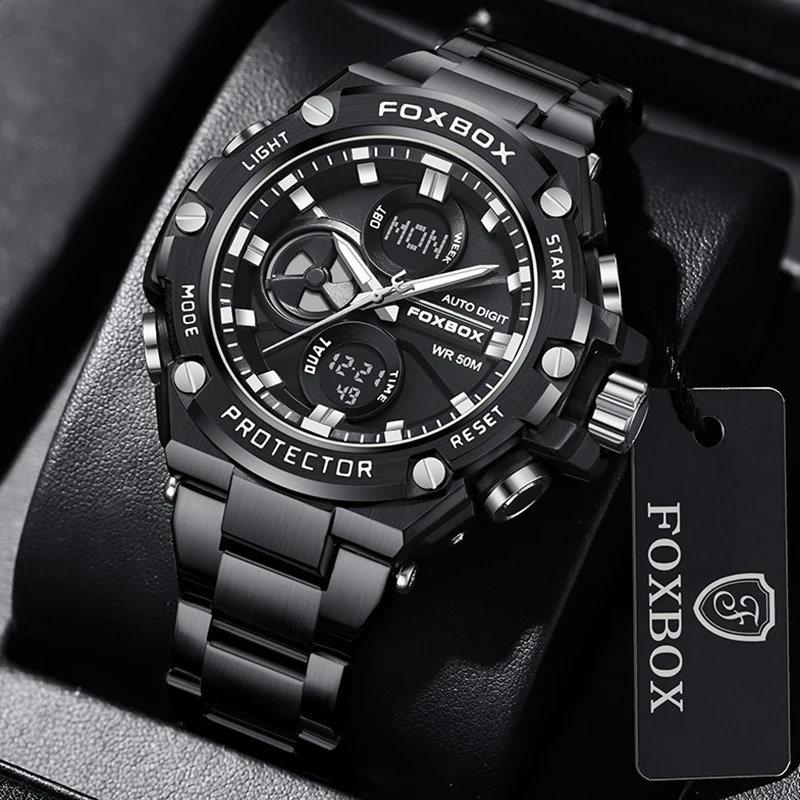 LIGE Top Brand Men's Watches Luxury Big Quartz Wristwatch Waterproof Luminous  Alarm Watch for MenStopwatch Clock