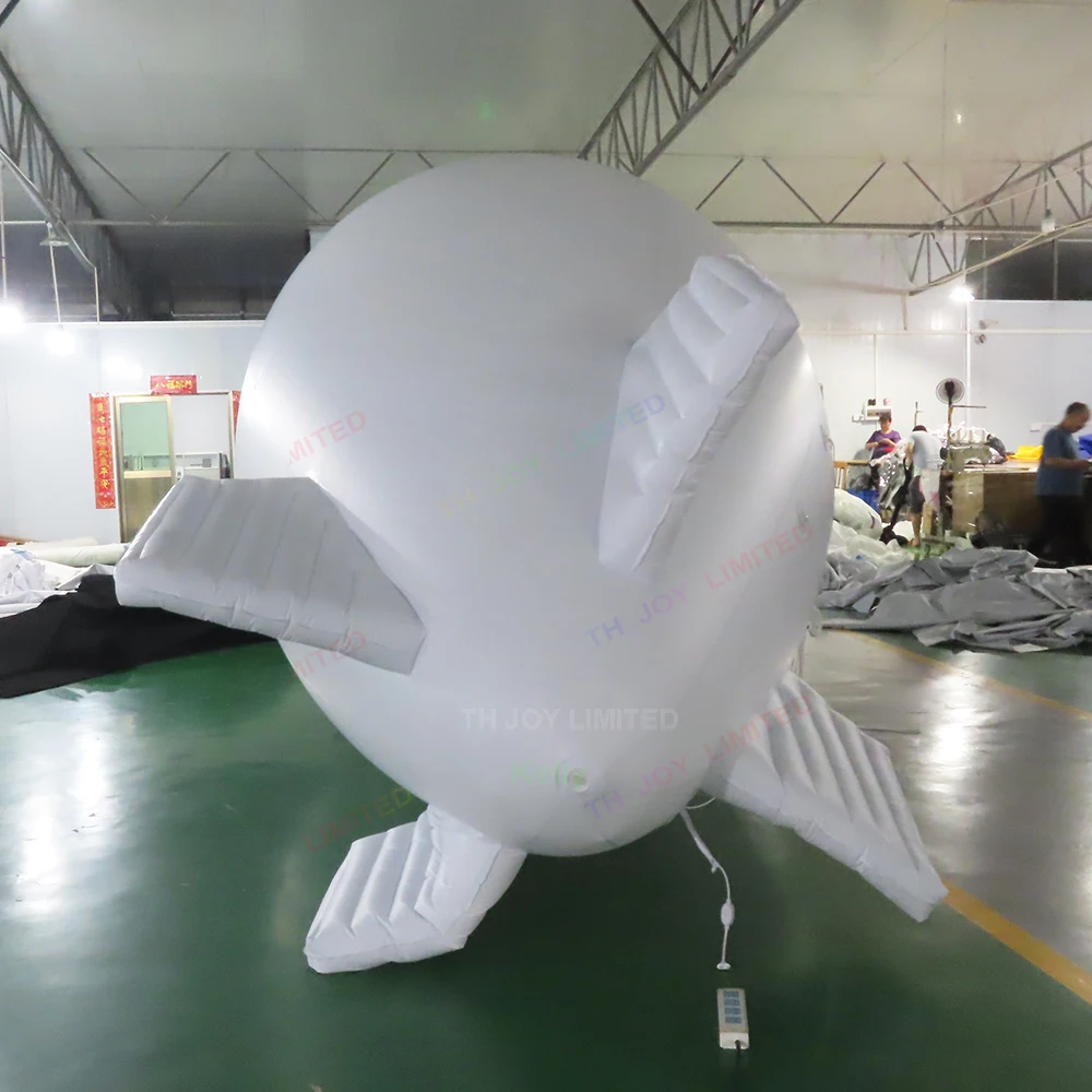 ping 3m/4m/5m White Inflatable Airplane Balloon Zeppelin Inflatable Helium Blimp for Sale
