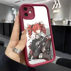 Wine Red Soft Silicone Phone Case Featuring K - Kasane Teto Design - iPhone 15 Plus (JHS1)