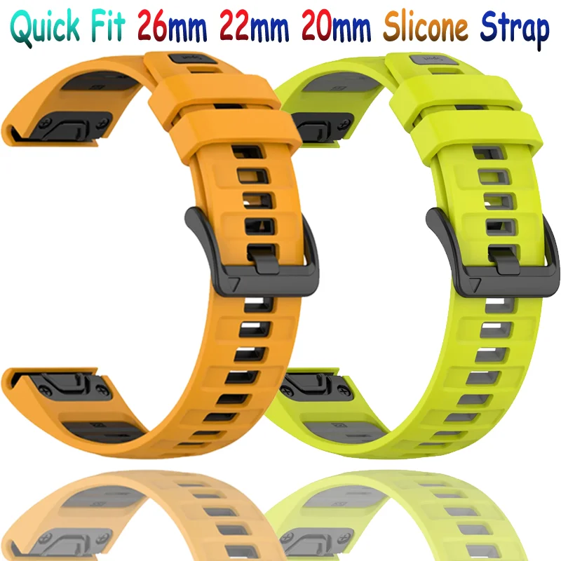 Durable Quick Fit Silicone Watch Strap - 26mm/22mm/20mm