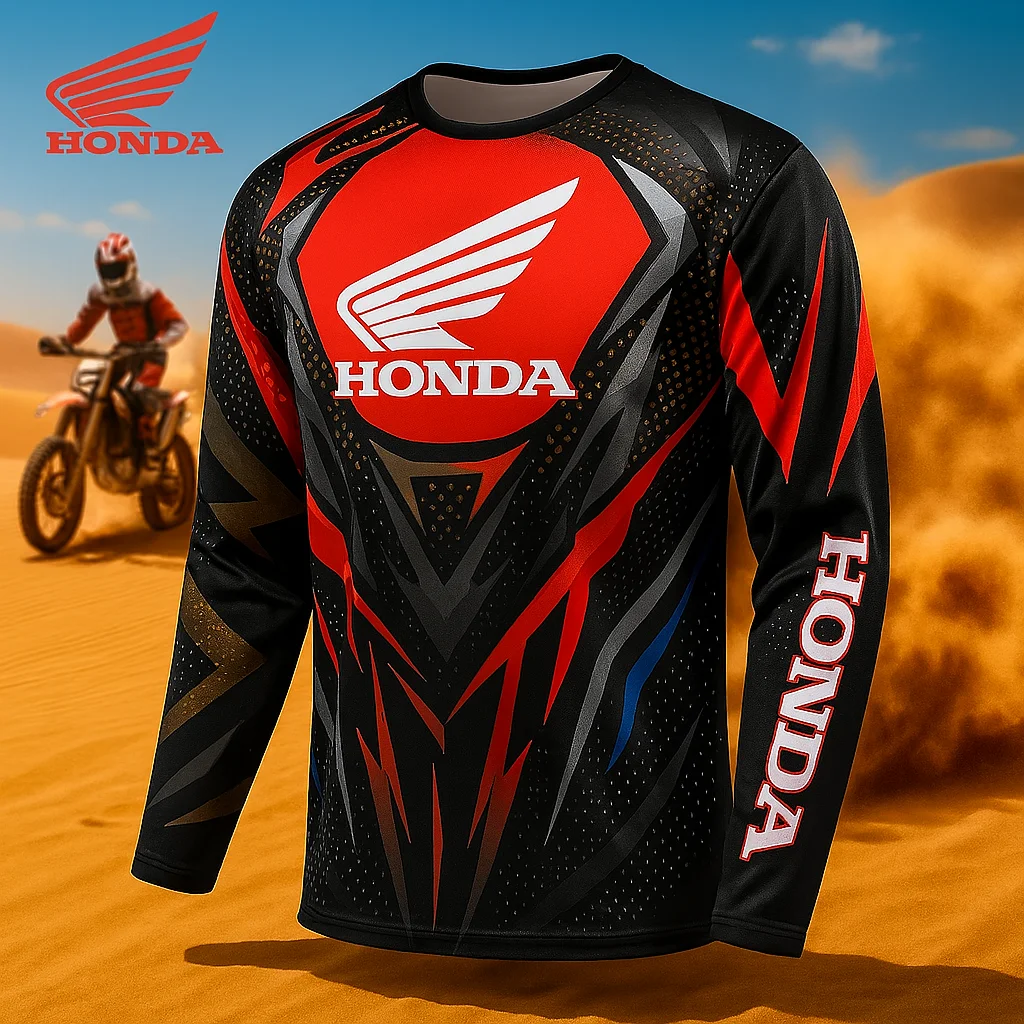 2025 혼다 어드벤처 오프로드 모터사이클 셔츠 통기성 속건 산악 자전거 저지 (레이싱 애호가용)