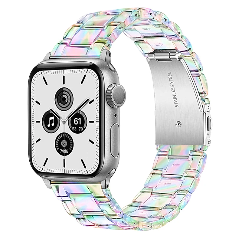 Prozoren pašček iz smole za Apple Watch 8 Ultra 49 mm 41 45 mm 38 40 mm 42 44 mm, ženski pašček za iWatch Series 7 6 SE 5 4 3_voghion.com