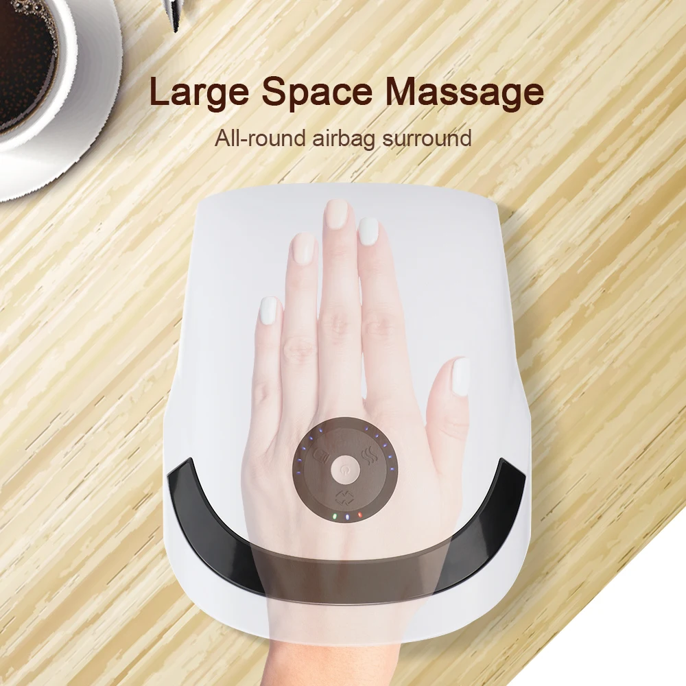 Electric Hand Massager Air Bag 3 Modes Hot Compress Kneading Hand Massage Machine Promote Finger Blood Circulation Relax Hands