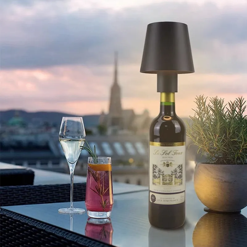 LED Touch Dimmen Wein Flasche Tisch Lampe USB Lade Nacht Licht Abnehmbare Cordless Atmosphäre Licht Restaurant Bars Dekor_voghion.com