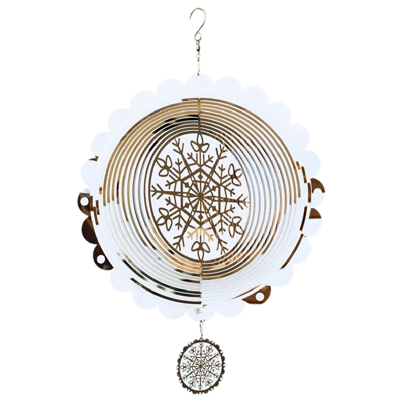 

3D Rotating Wind Chime Snowflake Decoration Wind Chimes Outdoor Hanging Decoration