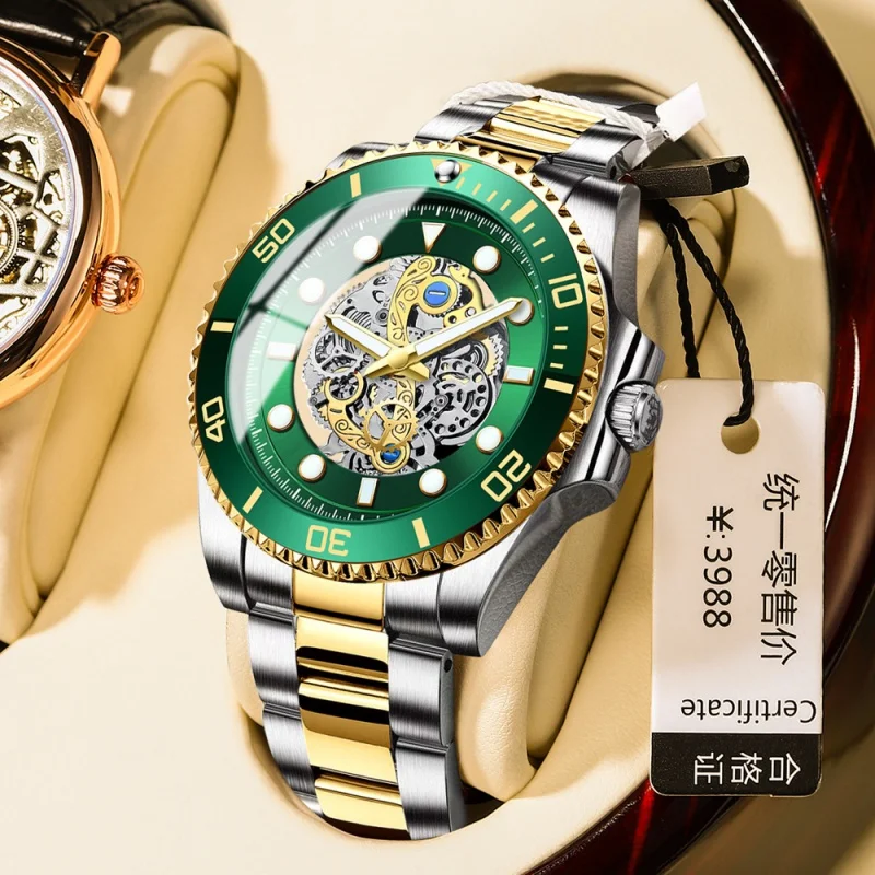 

Binbond Hollow Luxury Stainless Steel Business Waterproof Quartz Watch Men's Luminous Fashion Watch