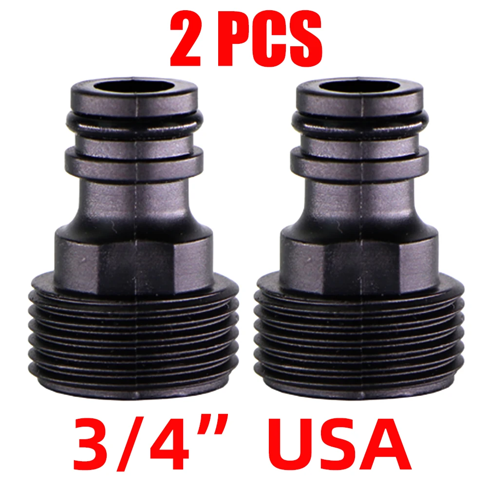 EURO USA 3/4 Inch Male Threaded Quick Connector Nipple Tap garden hose adapter For Garden Tubing Drip Irrigation Watering System Joint