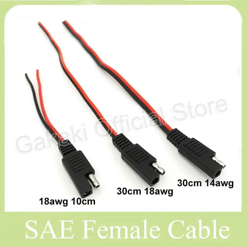 

2 Pin Wire Solar Battery Wire SAE Cable DIY Power Automotive Extension Cable 18AWG 10A 14AWG 20A Female Plug