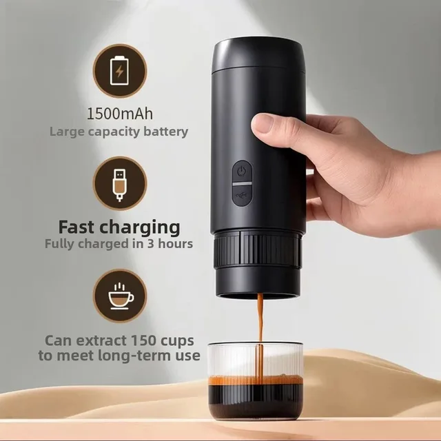 BEARR Portable Espresso Coffee Machine Rechargeable Concentrated Extraction Coffee Machine  for Car & Home Camping Coffee Maker 1