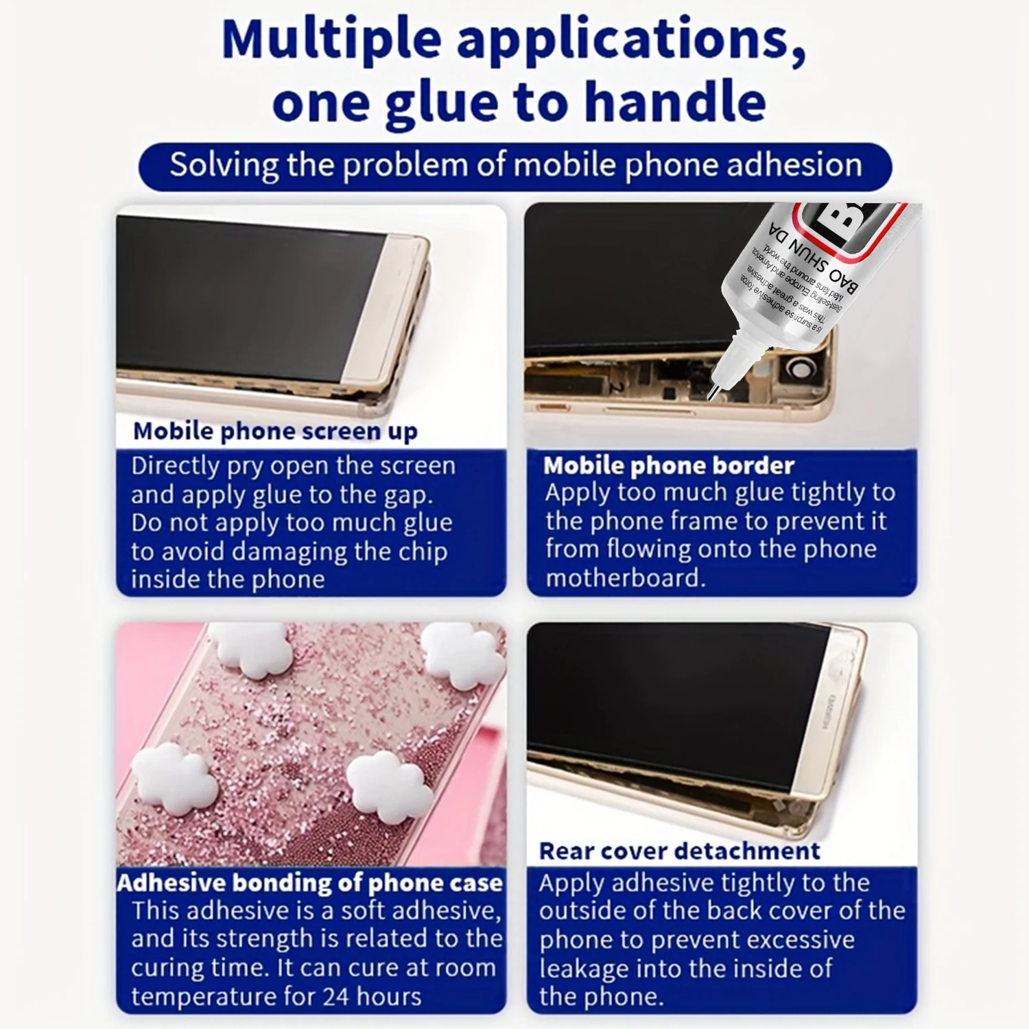 High-Strength Waterproof Phone Screen Adhesive - Universal Glass Bonding Agent