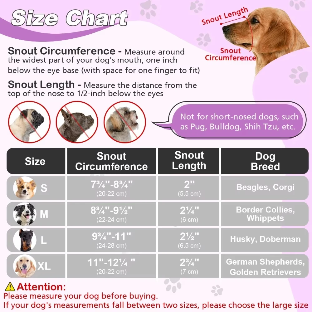 Dog Muzzle Breathable Mesh Dog Muzzle Basket Adjustable Dog Mouth Guard Muzzle with Front Opening Design for Small Medium Large 6