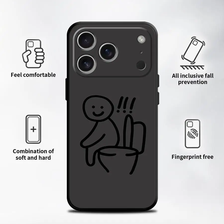 Adorable Cartoon Matchman Black Soft Phone Cover Case