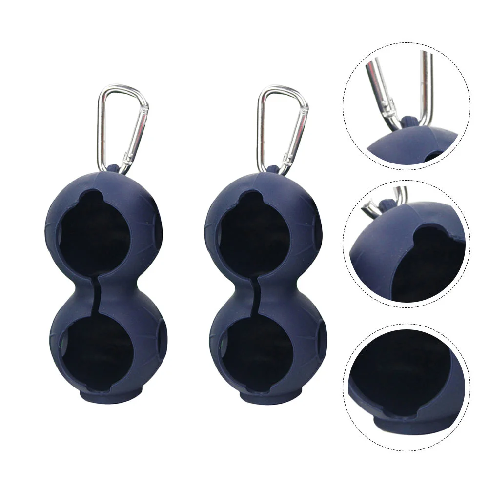 

2 Pcs Silicone Golfs Ball Holder Dual Ball Storage Protection Carrier