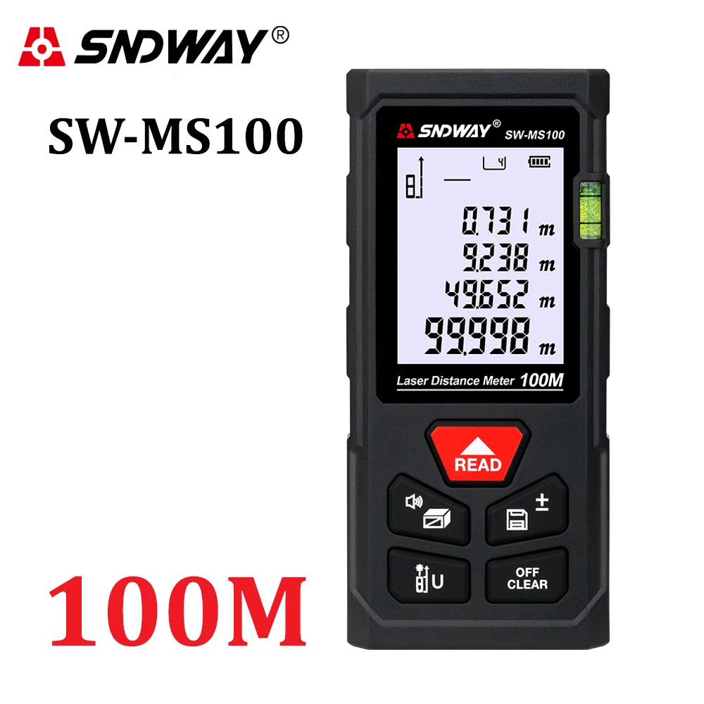 SNDWAY 레이저 거리 측정기 50m 70m 100m 120m 거리 측정기 디지털 거리 측정기 Trena 룰렛 눈금자 거리 측정 테이프
