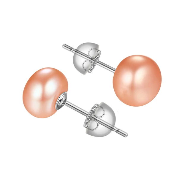 Boucles d'oreilles en perles d'eau douce naturelles pour femmes, en argent Sterling 925 véritable, perle blanche de culture, bijoux, vente en gros