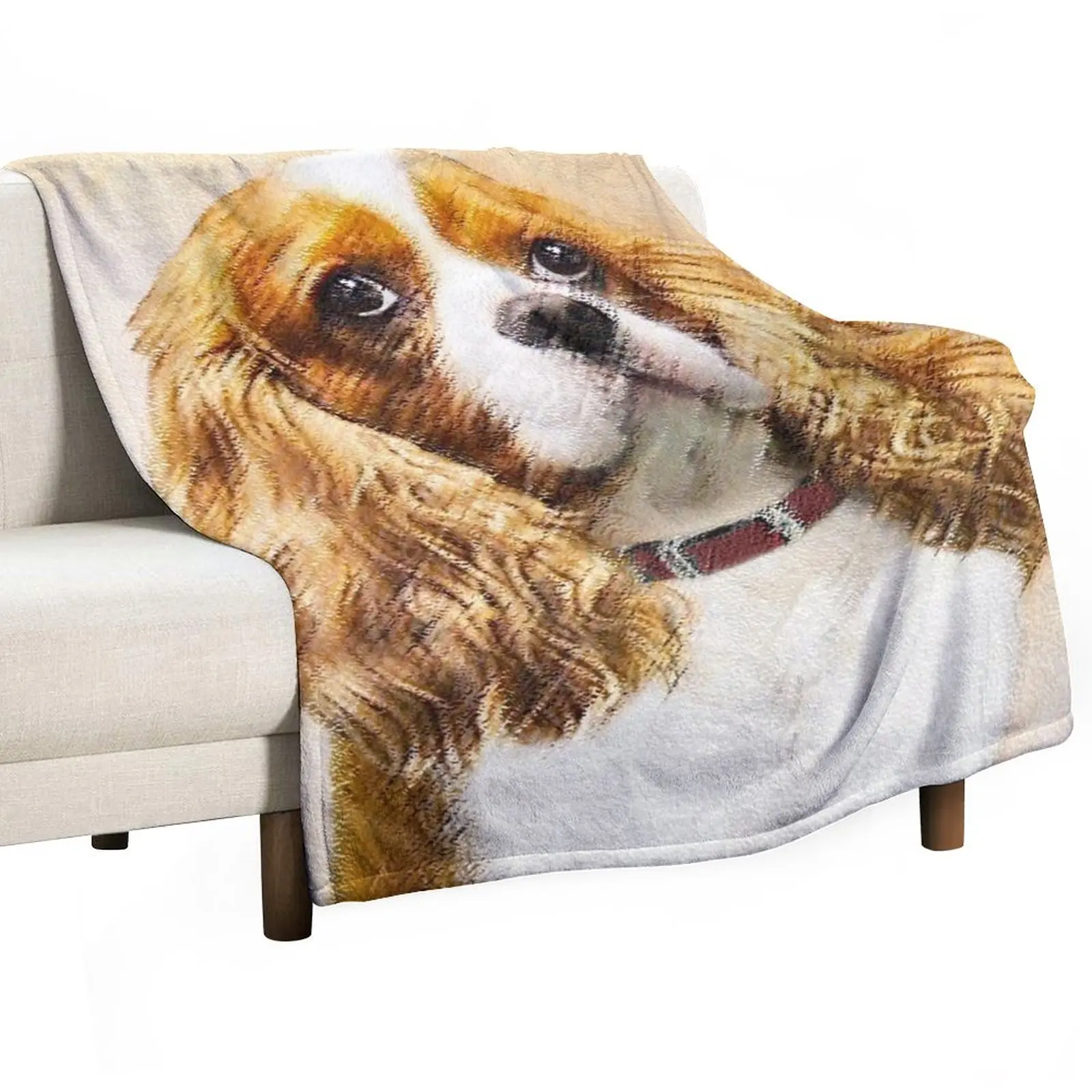 

Cavalier King Charles Spaniel Throw Blanket Hairy Blankets Vintage Blanket Decorative Sofa Blanket