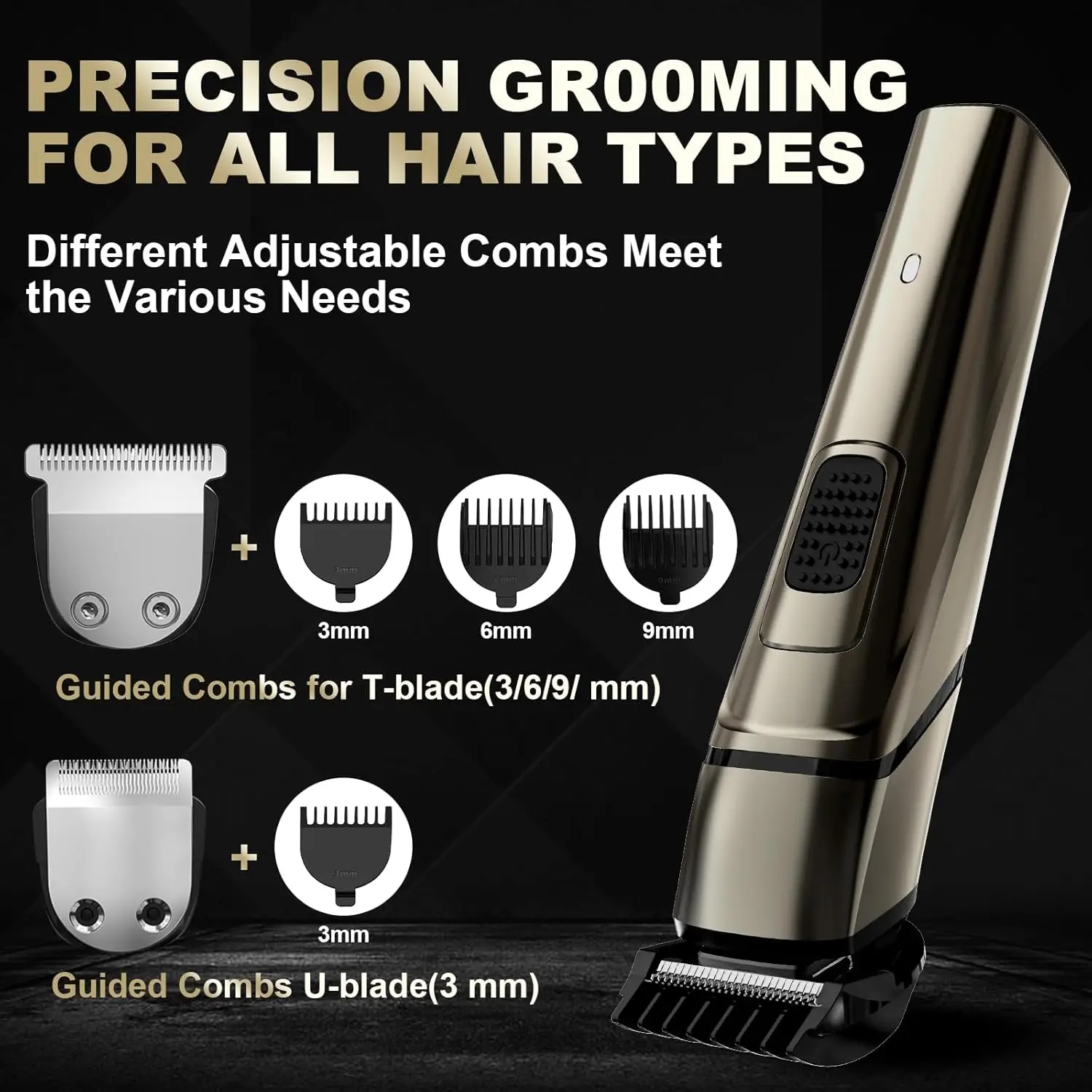 Sejoy 6 IN 1 Hair Trimmer for Men Electric Groin Hair Trimmer Cordless Beard Trimming Kit with Standing Charging Dock 2