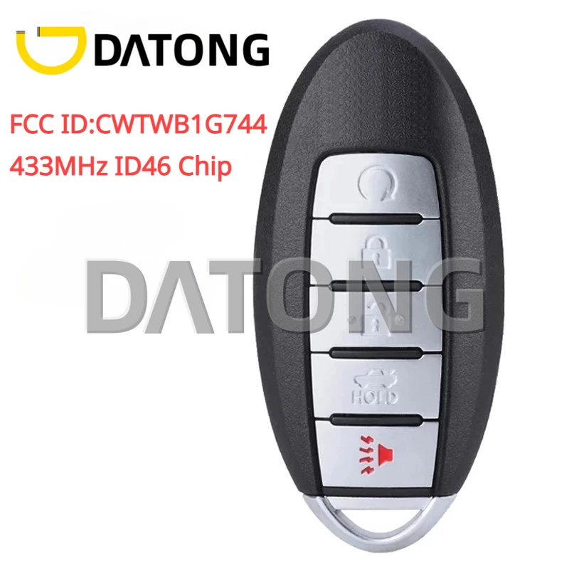 

433MHz 5 Buttons ID46 Chip Remote Control Car Key For INFINITI QX80 2014 2015 2016 2017 2018 2019 2020 2021 Fob FCC:CWTWB1G744