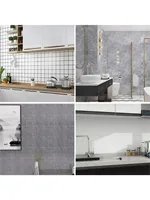 10Pcs Self-adhesive Marble Tiles Sticker Waterproof 30cmx60cm Tiles Floor Stickers PVC Tile  Kitchen Bathroom Wall Sticker 3