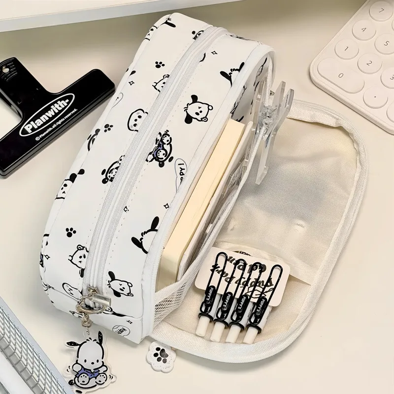 مرحبا كيتي Kawaii حقيبة أقلام رصاص سعة كبيرة متعدد...