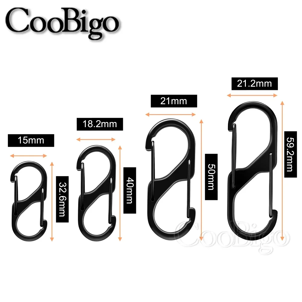 Snap Hook 5pcs S Type Carabiner Clip Mini Paracord Lanyard Keychain Clips for Key Chain Camping Backpack Zipper Clip Anti-Theft