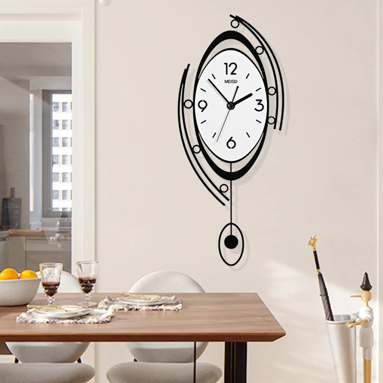 

Modern Nordic Acrylic Wall Clock Pendulum Hanging Silent Round Wall Clock Home Wall Clock